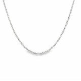 White 14 Karat 1.15Mm Solid Sparkle Singapore Chain Length 16
