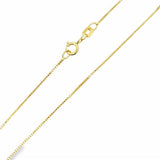 Yellow 14 Karat .75Mm Solid Box Chain Chain Length 18