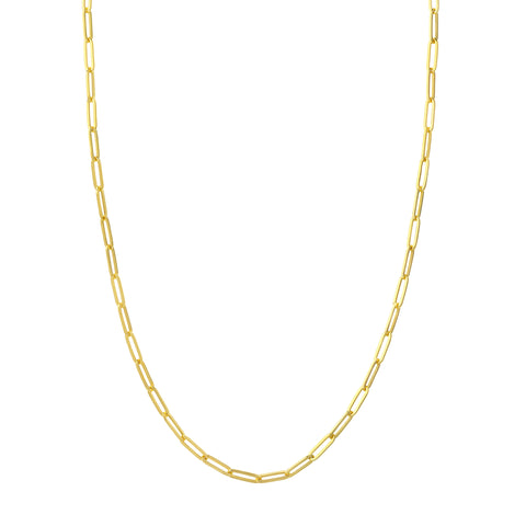 Hollow Paper Clip Chain | 14k Yellow