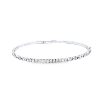 Prong Set Flex Titanium Wire Bracelet | 14k White