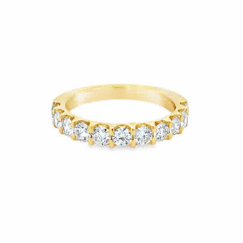 14 Karat Yellow Gold Diamond Wedding Ring, 1.23ctw Round Brilliant Cut Diamonds