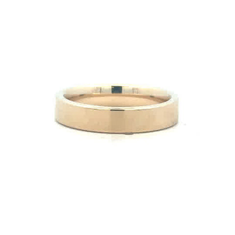 Yellow 14 Karat 4Mm Flat Gold Wedding Band Size 6.75