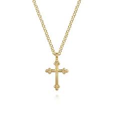Bujukan 12Mm Cross Charm | 14k Yellow