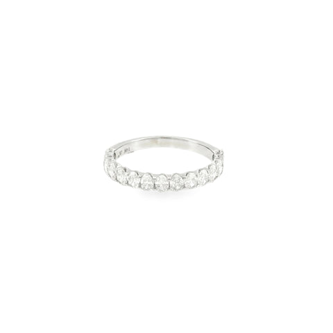 14 Karat White Gold Anniversary Ring with Fifteen (15) Oval Cut Diamonds .88ctw