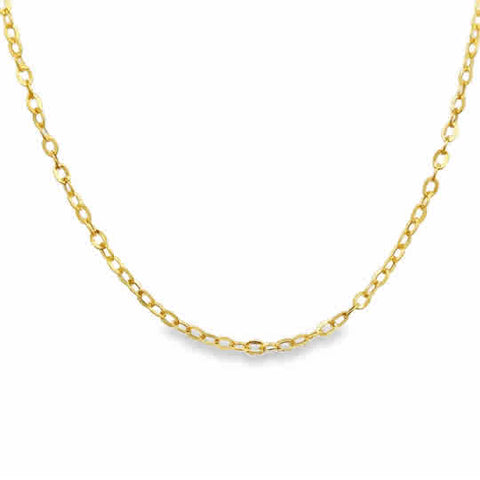 Yellow 14 Karat 1.55Mm Heavy Hollow Flat, Rolo Chain Length 18