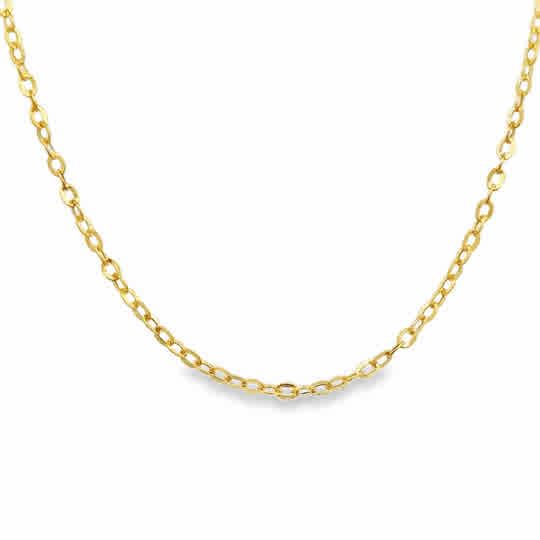 Yellow 14 Karat 1.55Mm Heavy Hollow Flat, Rolo Chain Length 18