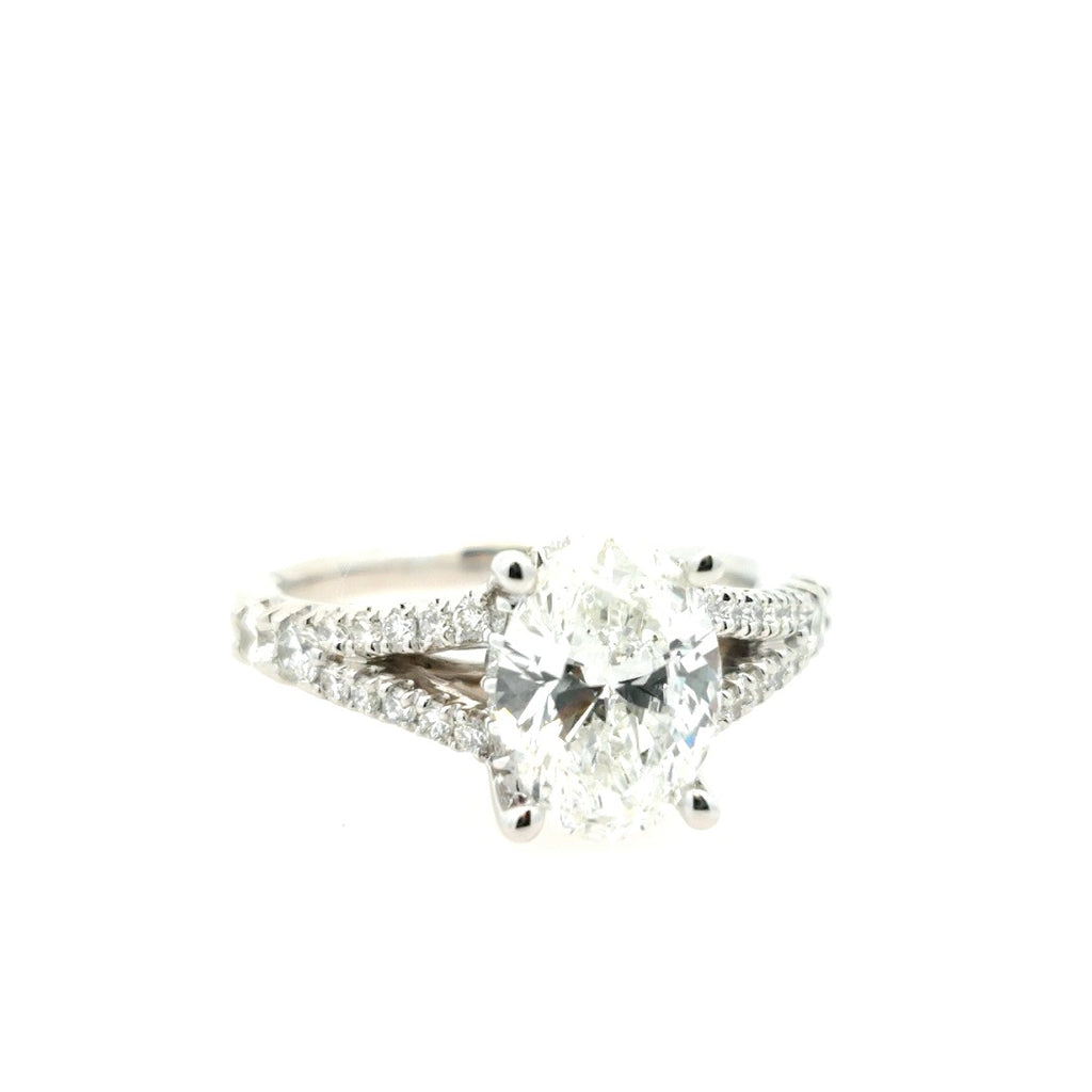 Halo Ring | 14k White (2.00ct Oval)