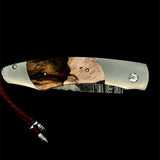 The Spearpoint ‘Fire And Ice’| Aerospace-Grade Titanium, Inlaid With A 'Hybrid' Of Natural Wood And Colored Resin