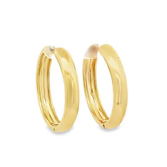 Lady's Yellow 14K Gold Plated Brass 30Mm Large Hoop Earrings

*Nicke