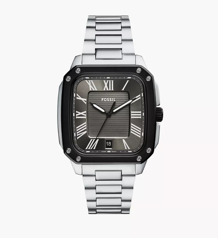 Crosby Three-Hand Date Stainless Steel Watch