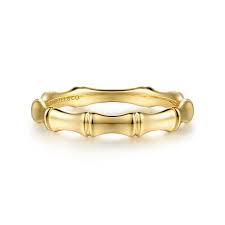14ky Bamboo Shape Stackable Fashion Ring