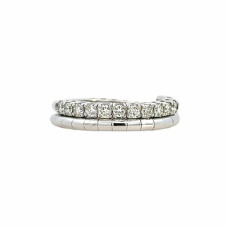 Flexible Two Row Fashion Ring | 14k White