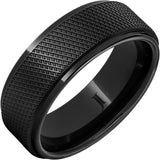 Gent's Black Ceramic 8Mm Hockey Puck Gents Ring Size 10.5