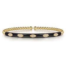Enamel Bujukan Cuff Bracelet | 14k Yellow