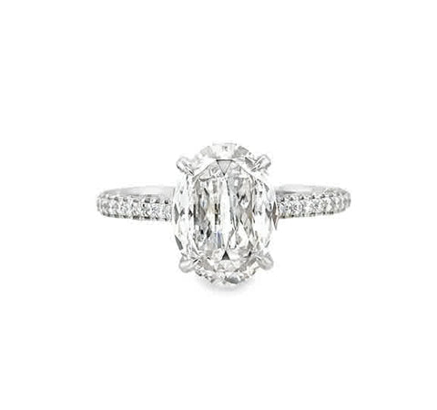 Hidden Halo Ring | 14k White (2.09ct Oval)