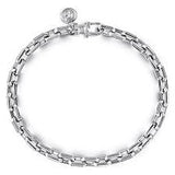 Faceted Chain Bracelet | White Sterling Silver