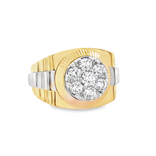 Rolex Style Fashion Ring | 18k White/Yellow