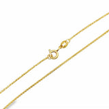 Yellow 14 Karat 1Mm Solid Spiga Wheat Chain Length 18