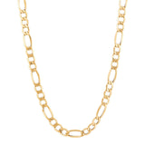 Yellow 14 Karat 7.2Mm Heavy Hollow Bevel Figaro Chain Length 22