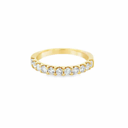 14 Karat Yellow Gold Diamond Wedding Ring, .75ctw Round Brilliant Cut Diamonds