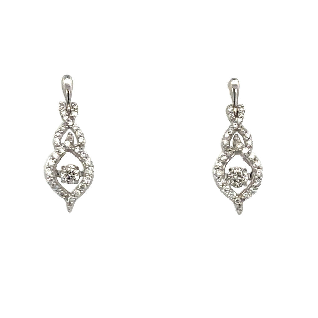 Twist Shimmer-Dancing Earrings | 14k White