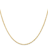 Yellow 14 Karat 1Mm Singapore Chain Length 18