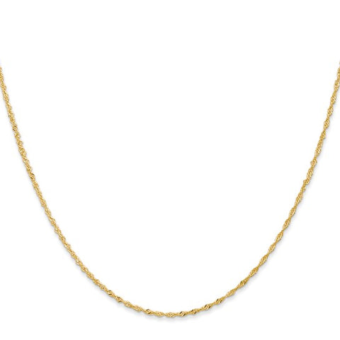 Yellow 14 Karat 1Mm Singapore Chain Length 18
