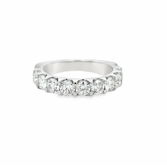 14 Karat White  Gold Diamond Wedding Ring, 2.00ctw Round Brilliant Cut Diamonds