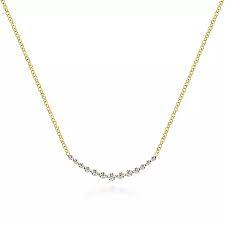 Curved Bar Necklace | 14k Yellow