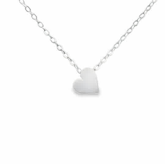 Sterling Silver Heart worn on an 18'' Sterling Silver Plated Chain, I Love You More