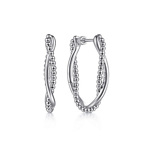 Twisted Hoop Earrings | White Sterling