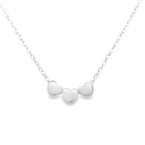 Little Loves With Three Heart Charms Necklace | 925 Sterling Silver