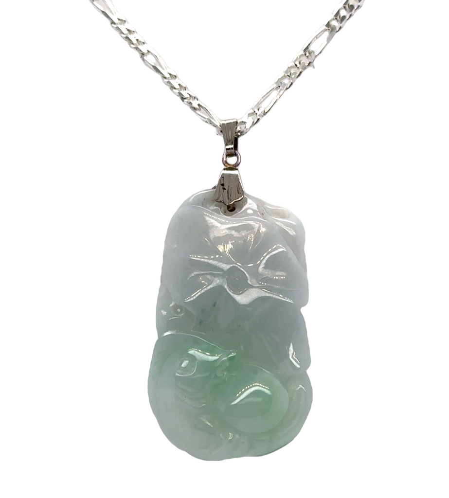 Carved Jadeite Flower | 925 Sterling Silver