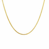 Yellow 14 Karat 1Mm Solid Spiga Wheat Chain Length 18