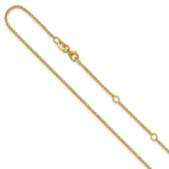 Yellow 14 Karat Diamond Cut 1.15Mm Open Franco Chain Length 18