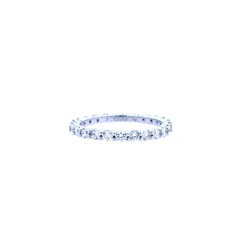 Double Prong Eternity Anniversary Ring | 14k White