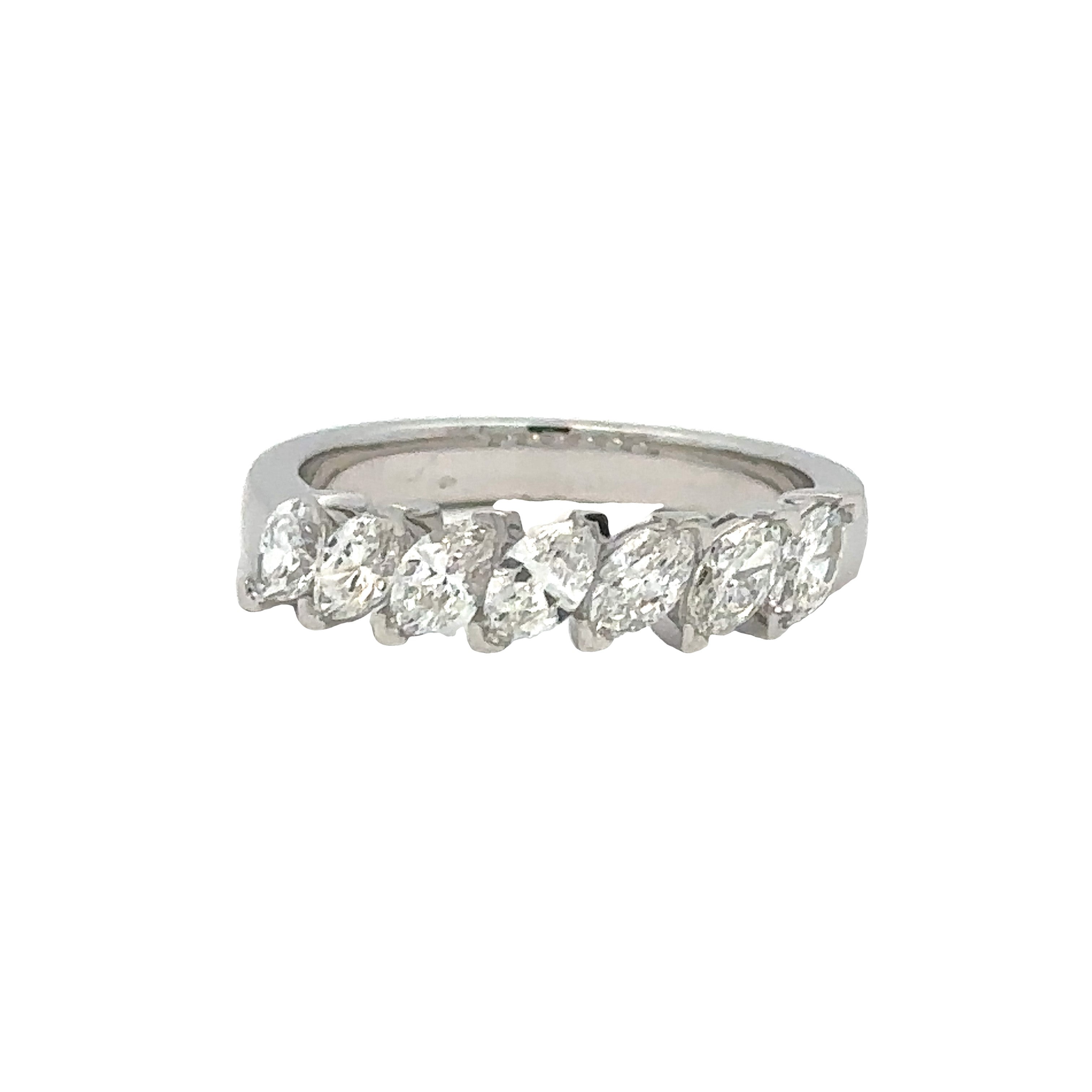 Diagonal Anniversary Ring | 14k White