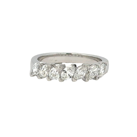Diagonal Anniversary Ring | 14k White