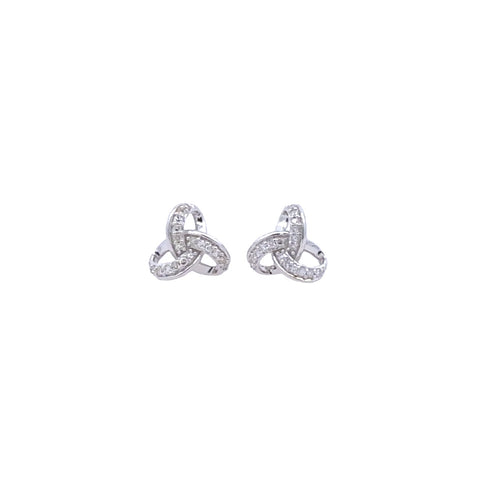 Open Love Knot Earrings | 10k White