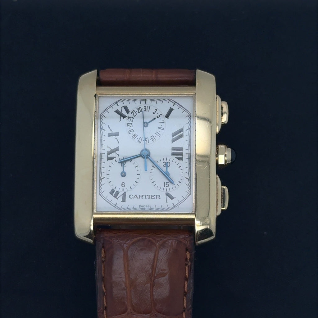 Cartier 18k Gold Tank Francaise Chronograph, R #W50005R2, S #MG246363,