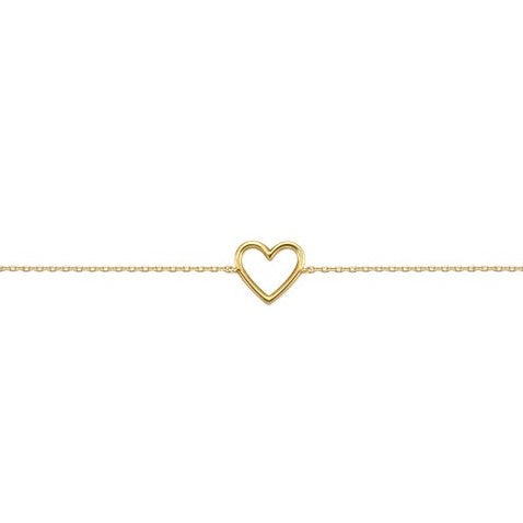 Yellow 14 Karat Jane, Open Heart Forever Bracelet