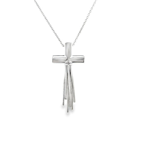 14 Karat White Gold Cross Pendant
