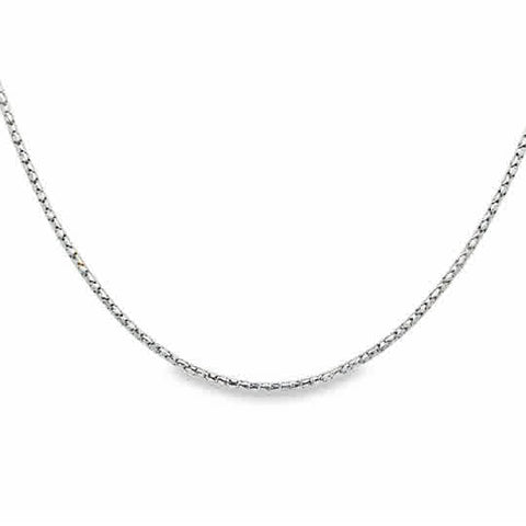 White 14 Karat Diamond Cut 1.2Mm Solid Bird Cage Chain Length 18