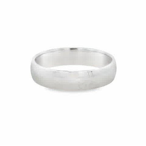Gent's White 14 Karat 5Mm Half Round Comfort Fit Wedding Band Size 10