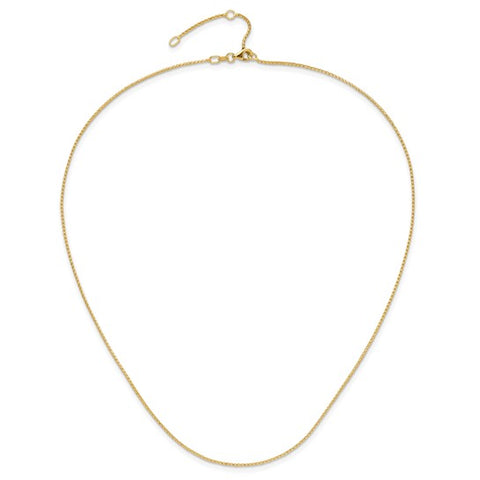 Yellow 14 Karat Diamond Cut 1Mm Open Franco Chain Length 18