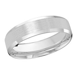 Beveled Edge Wedding Band | 10k White