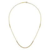 Yellow 14 Karat Beaded Station, Bujukan Collection Chain Length 18