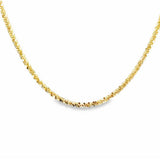 Yellow 14 Karat 1.25Mm Solid Twist Sparkle Criss Cross Chain Length 18