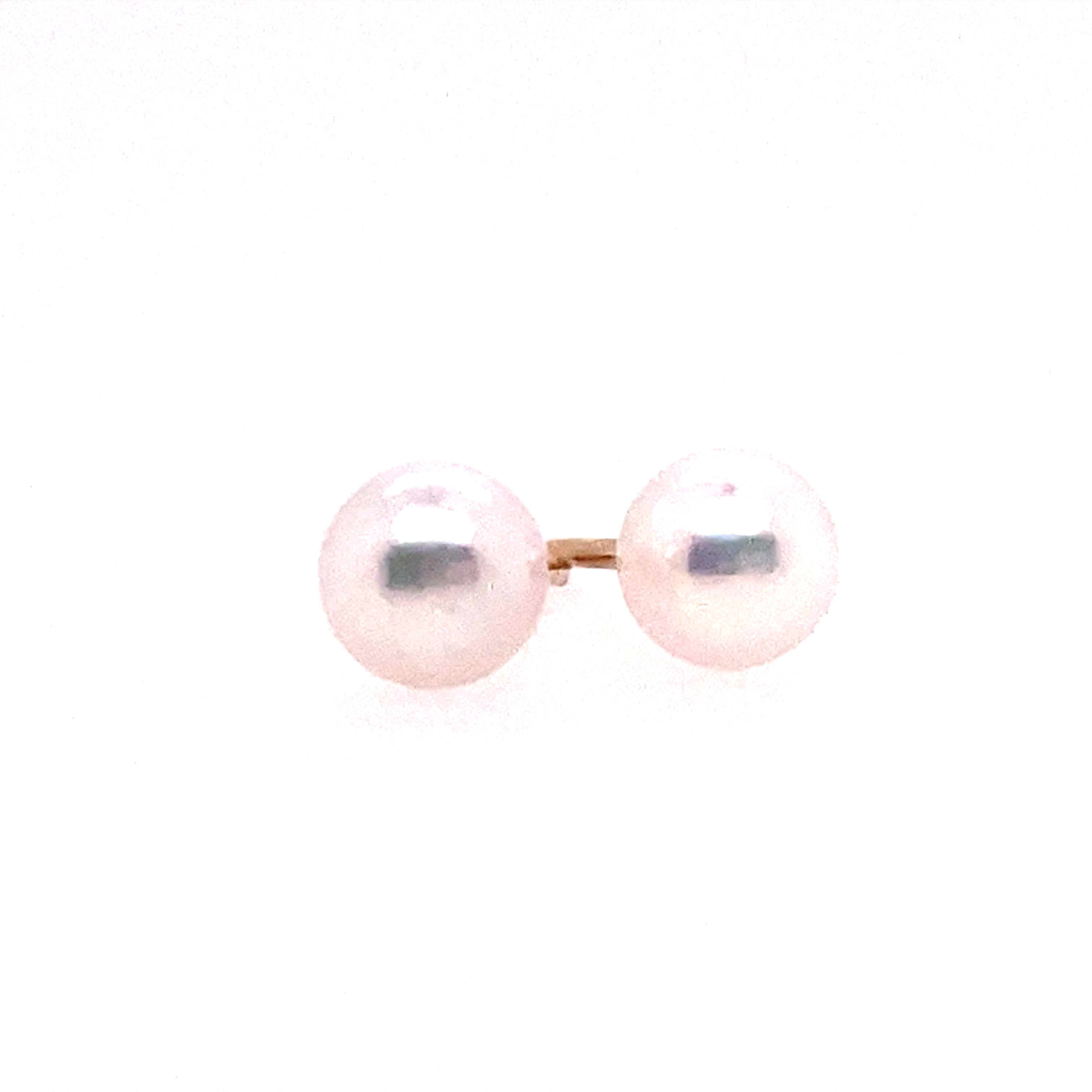 5.00Mm Akoya Pearls "A" Studs Earrings | 14k Yellow