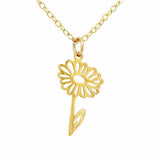 Lady's Yellow Stainless Steel/Gold Filled Hannah's Flower Necklace